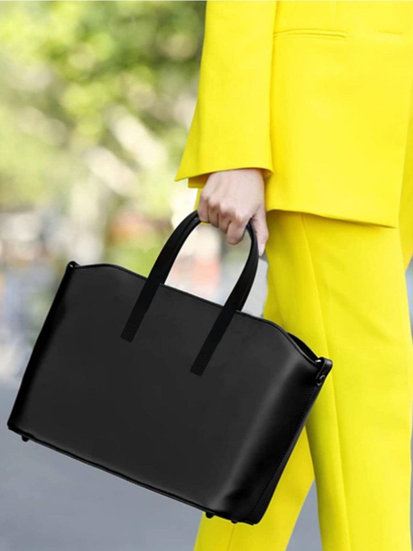 2pcs Solid Black Bag Straps Genuine Leather For DIY Bag