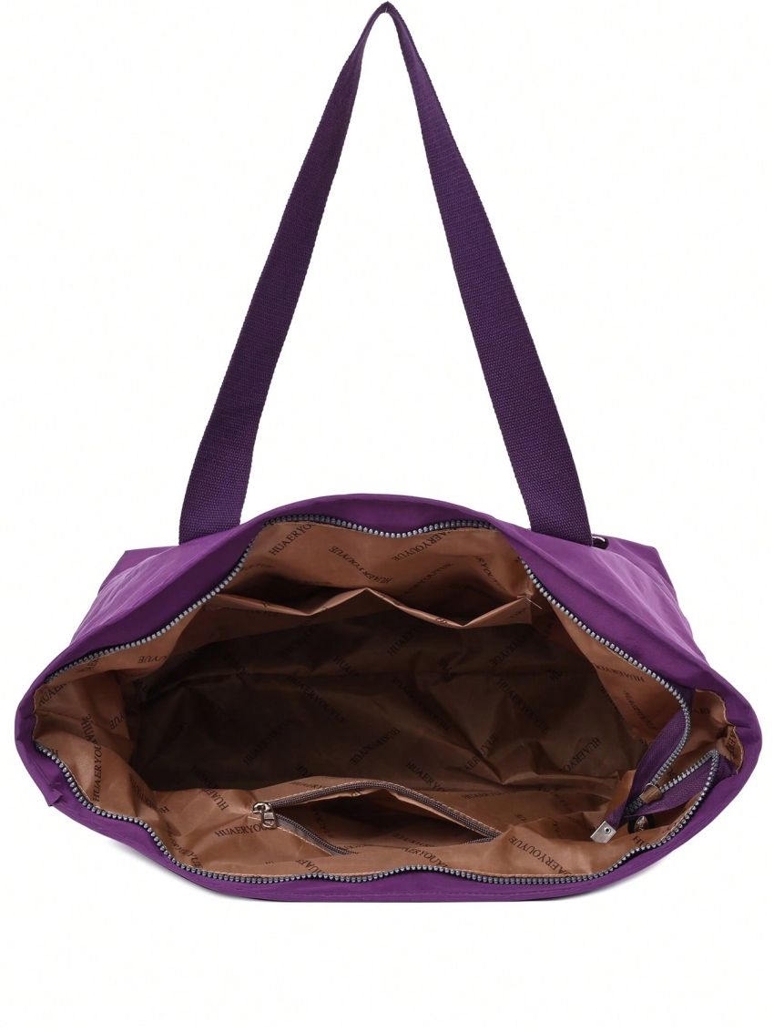 Minimalist Shoulder Tote Bag Large Capacity Purple