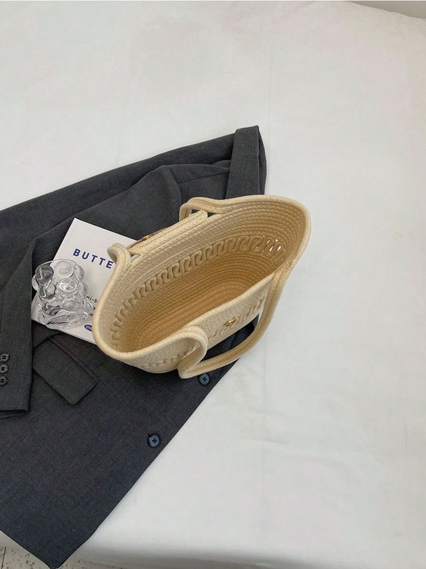 Large Capacity Woven Hand-held Basket Bag Shoulder Bag Women's Bag