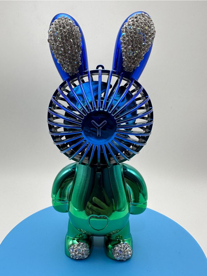 Rhinestone Decor Bag Charm Cartoon Design Metallic