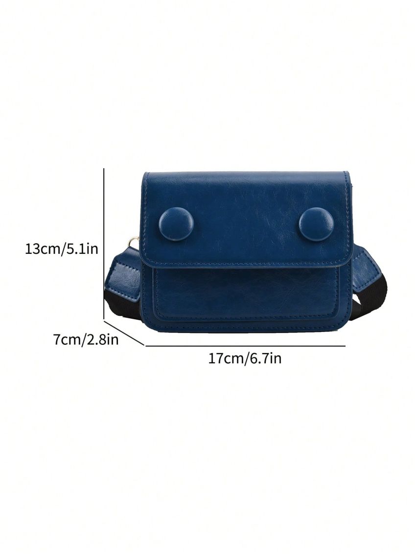 Solid Color Pu Minimalist Flip Cover Square Bag For Work Commute