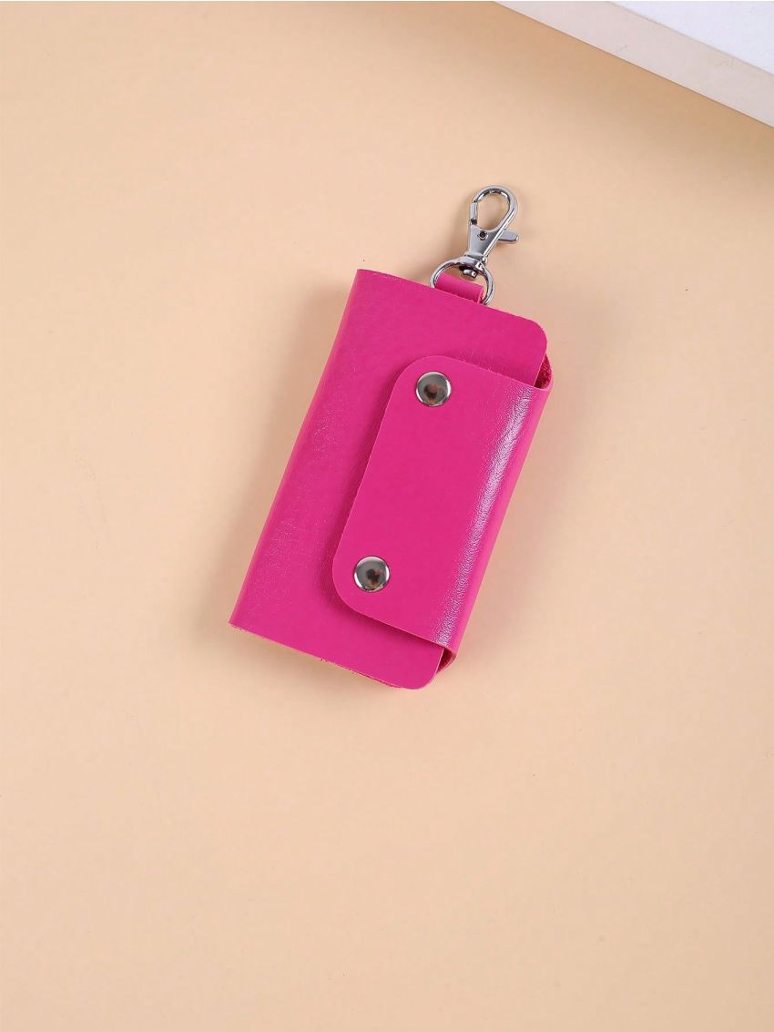 2pcs Keychain Card Bag PU Key Cover Wallet Business Gift PU Car Key Strap Bag