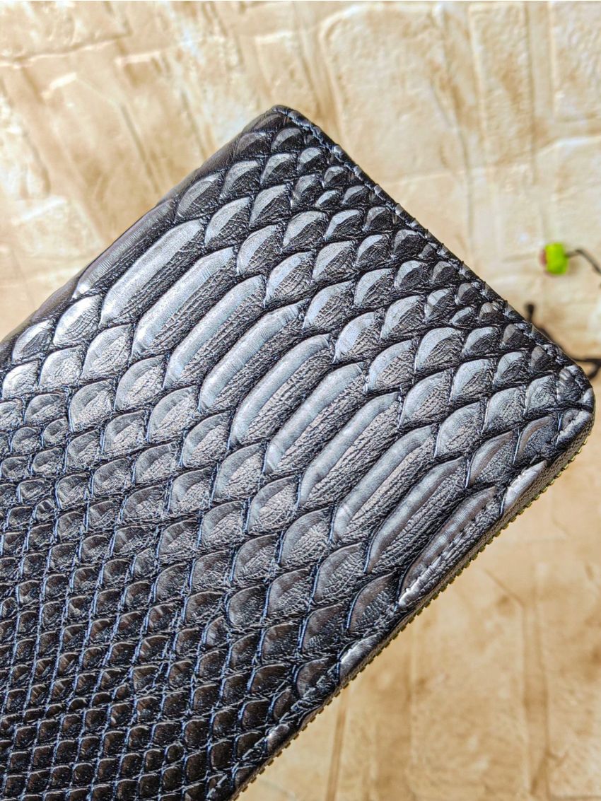 Snakeskin Embossed Long Wallet PU Fashionable