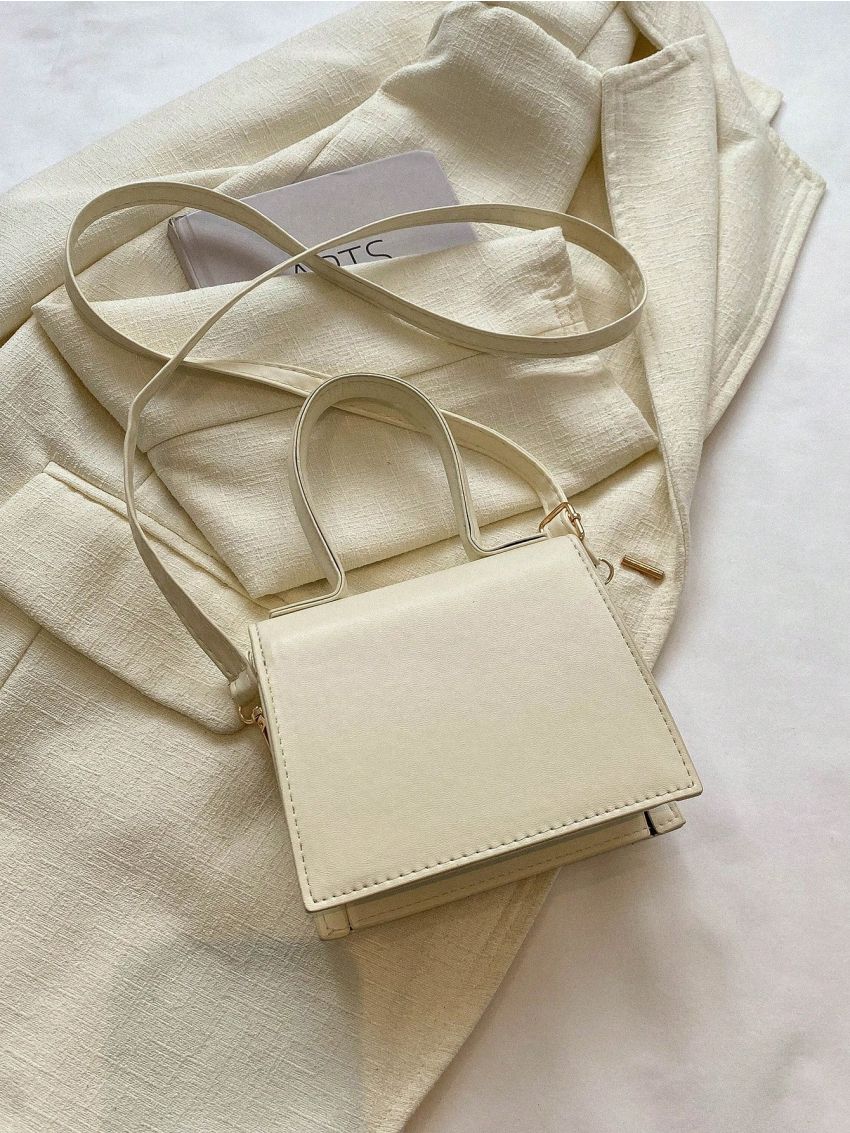 Mini Square Bag Bow Decor Flap PU Fashionable