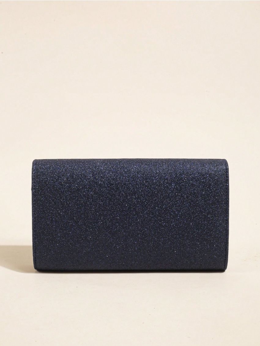 Small Flap Envelope Bag Glamorous Metal Decor Chain Glitter