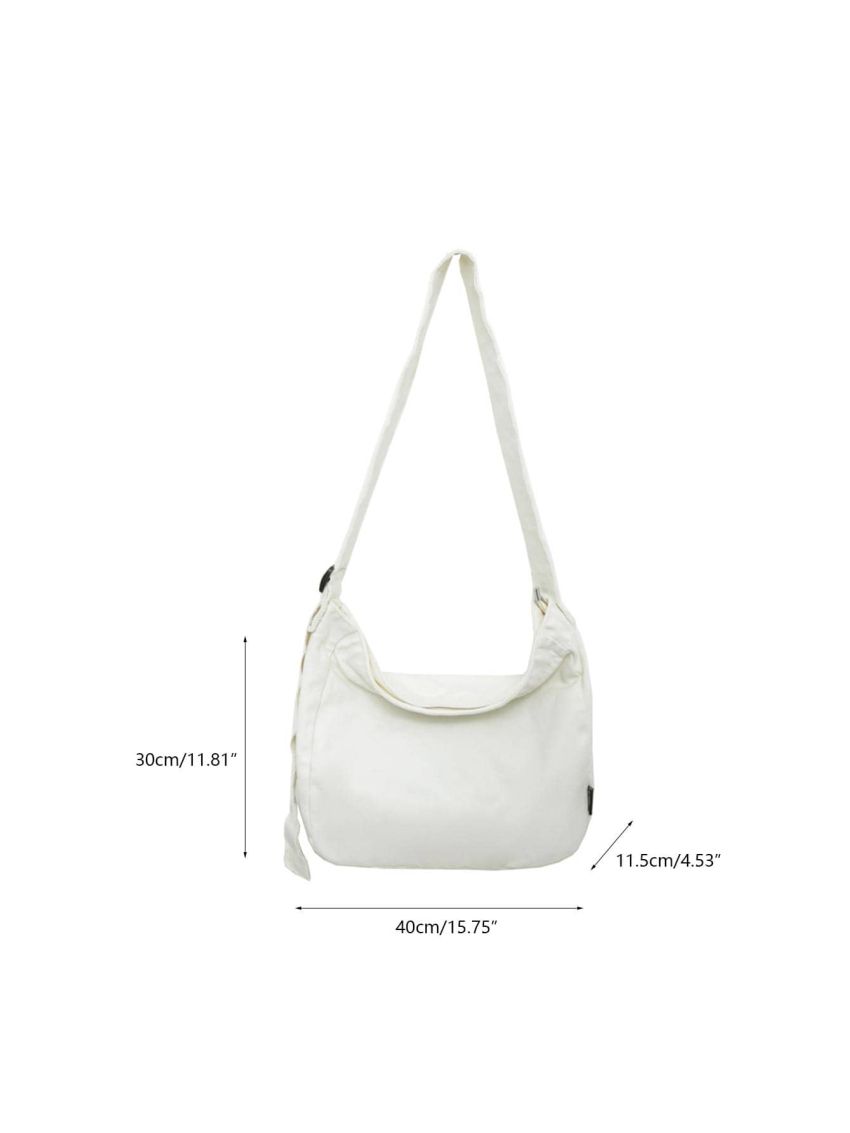 Large Hobo Bag With Zipper Canvas Casual