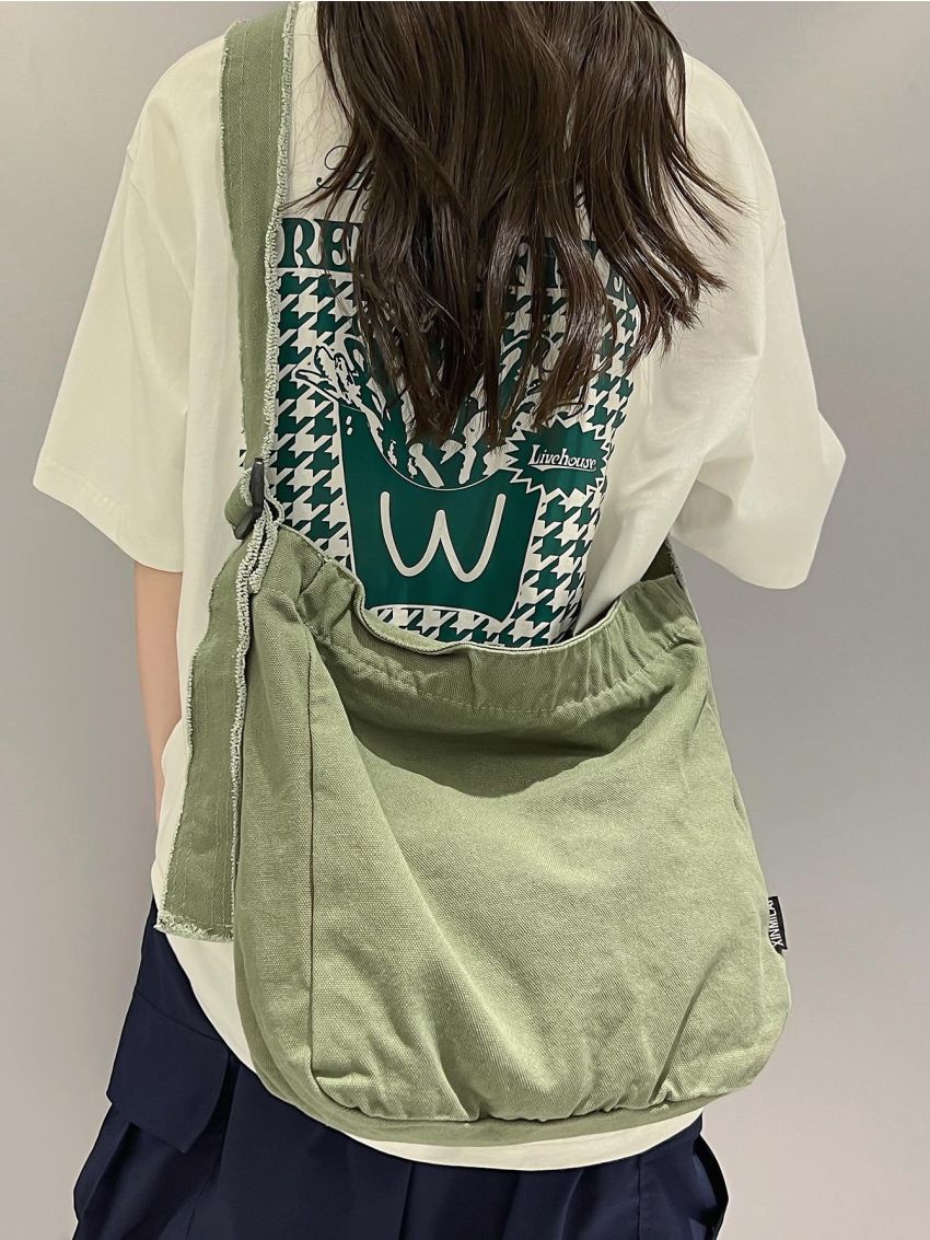 Large Hobo Bag With Zipper Canvas Casual