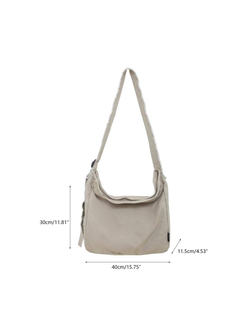 Large Hobo Bag With Zipper Canvas Casual