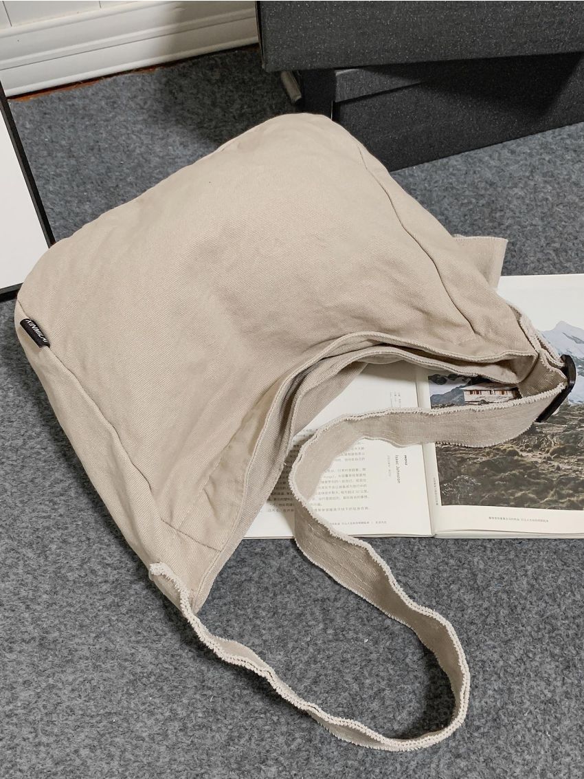 Large Hobo Bag With Zipper Canvas Casual