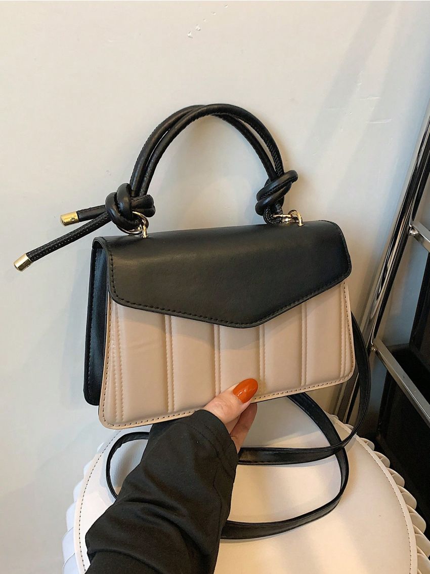 Two Tone Flap Square Bag Quilted Pattern