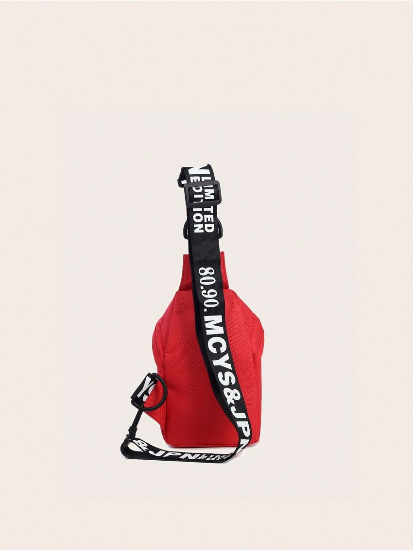 Mini Letter Graphic Sling Bag Drawstring Detail