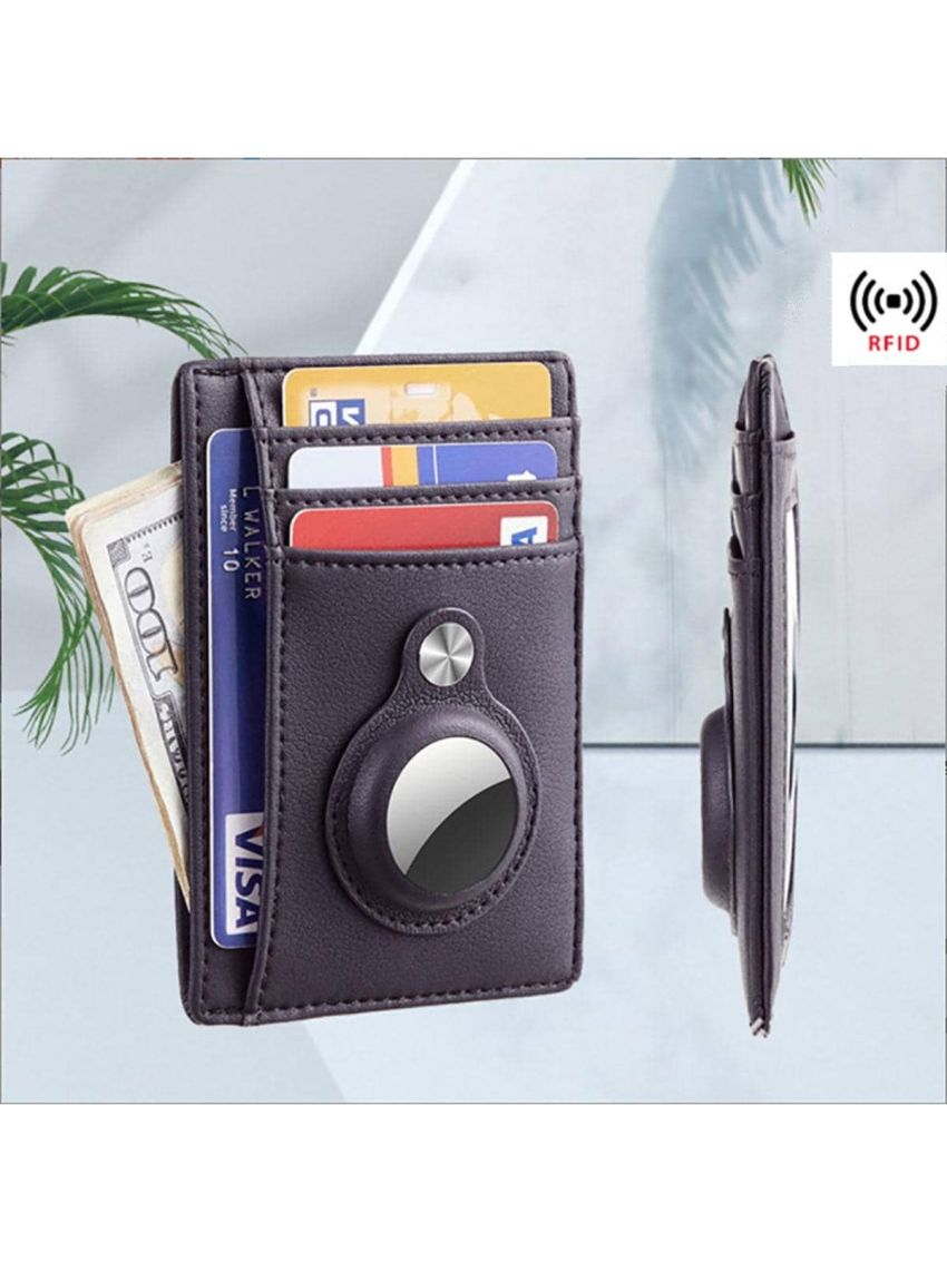 Card Holder With Magnetic Button Solid Color
