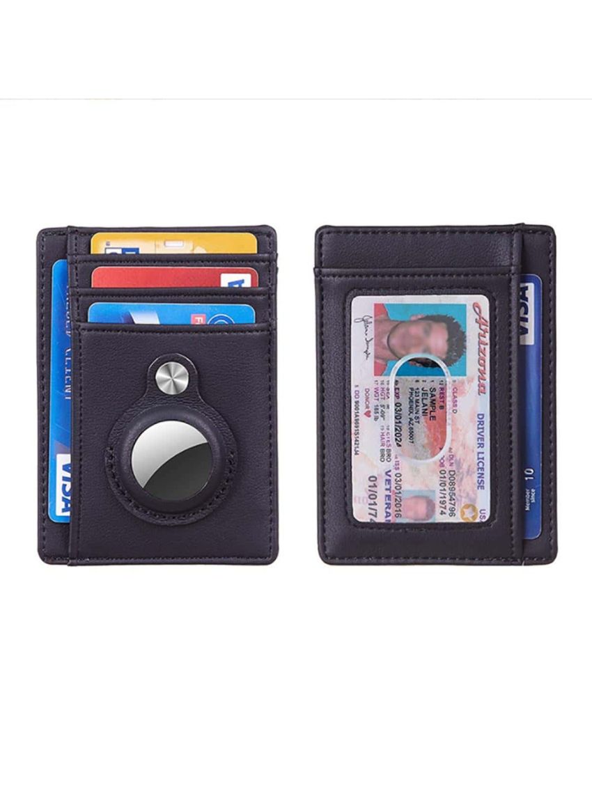 Card Holder With Magnetic Button Solid Color
