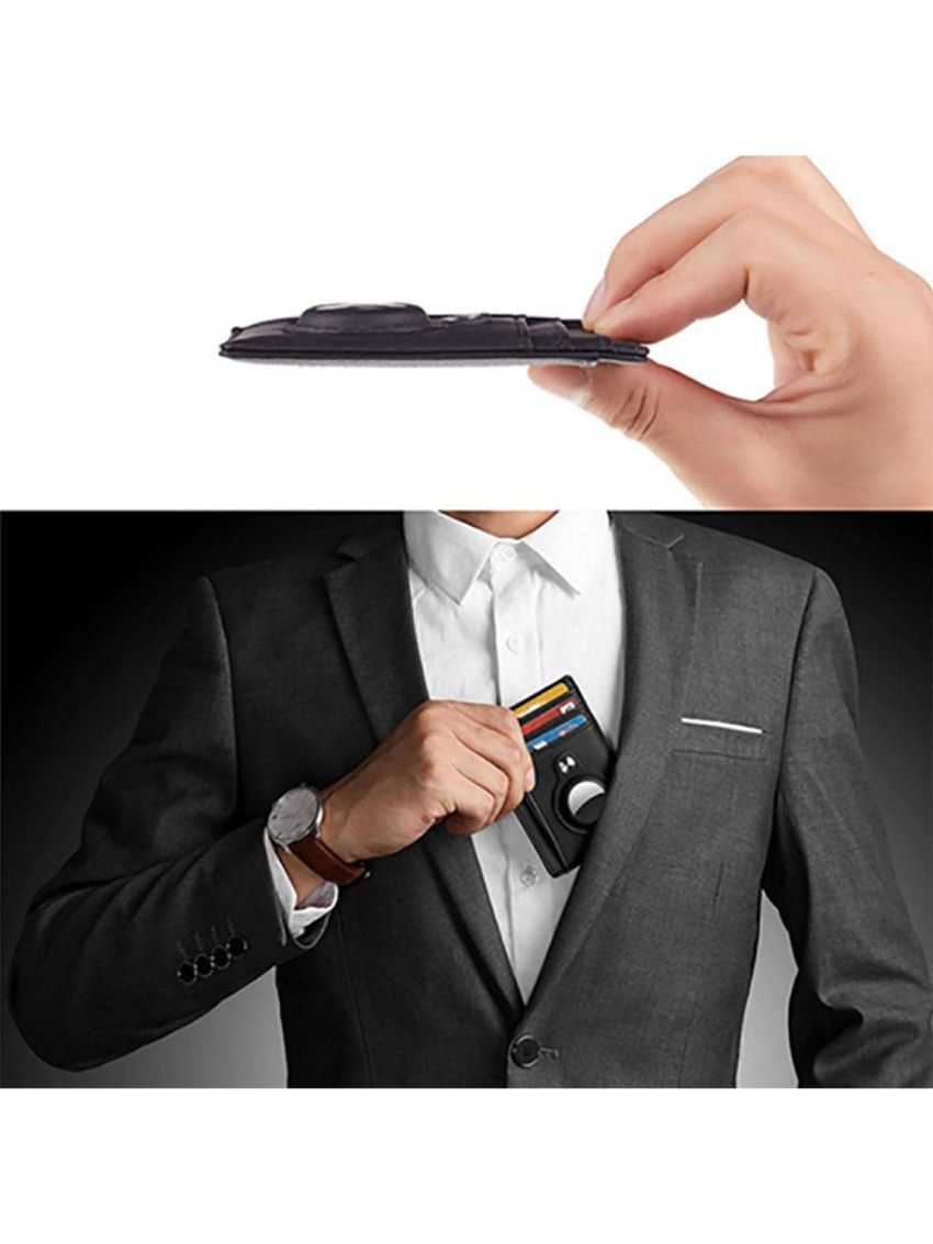 Card Holder With Magnetic Button Solid Color