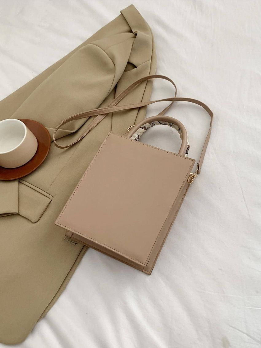 Tweed Handbag For Women, Plaid Pattern Crossbody Bag, Fashion Vertical Satchel Bag