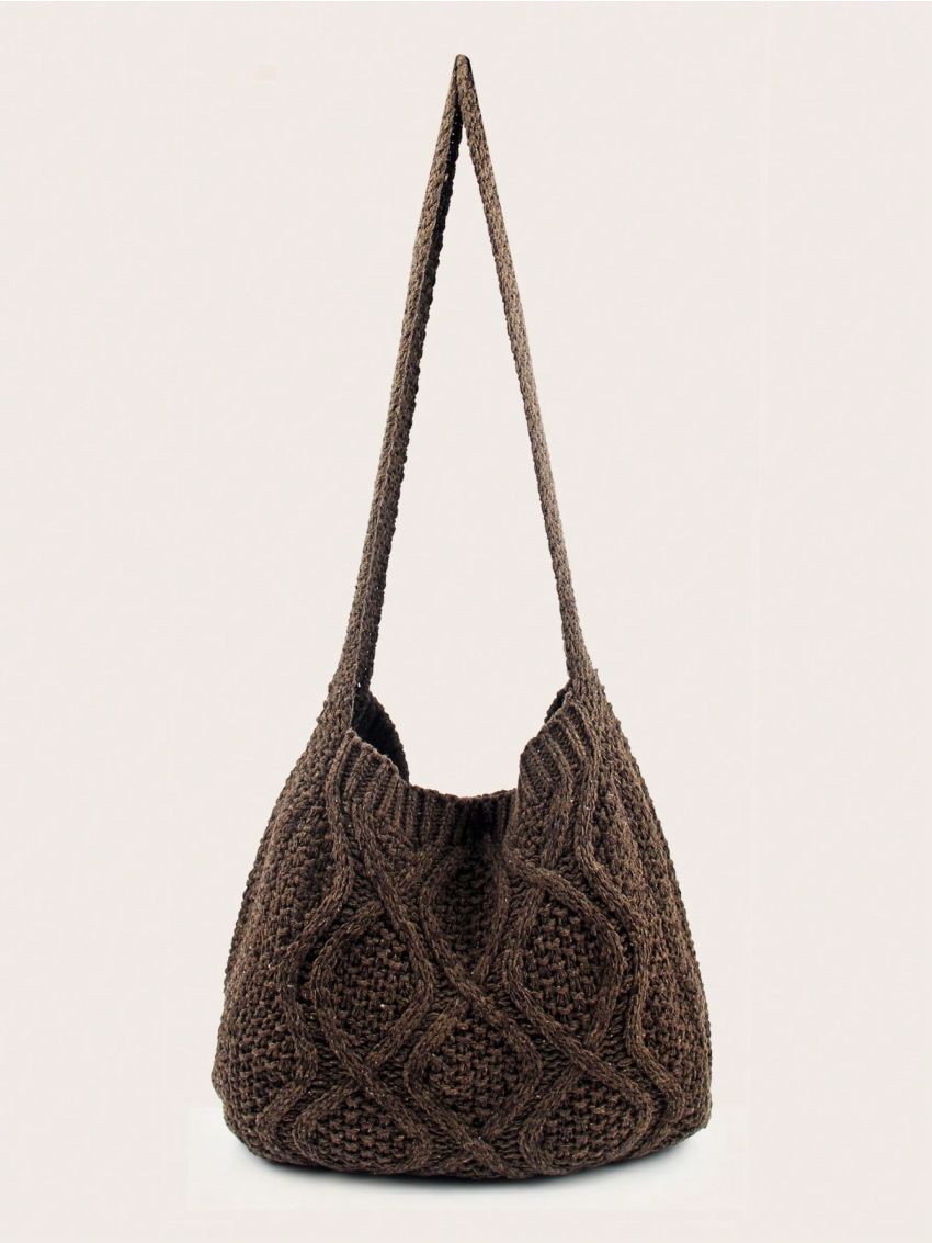 Floral Pattern Hollow Out Shoulder Bag