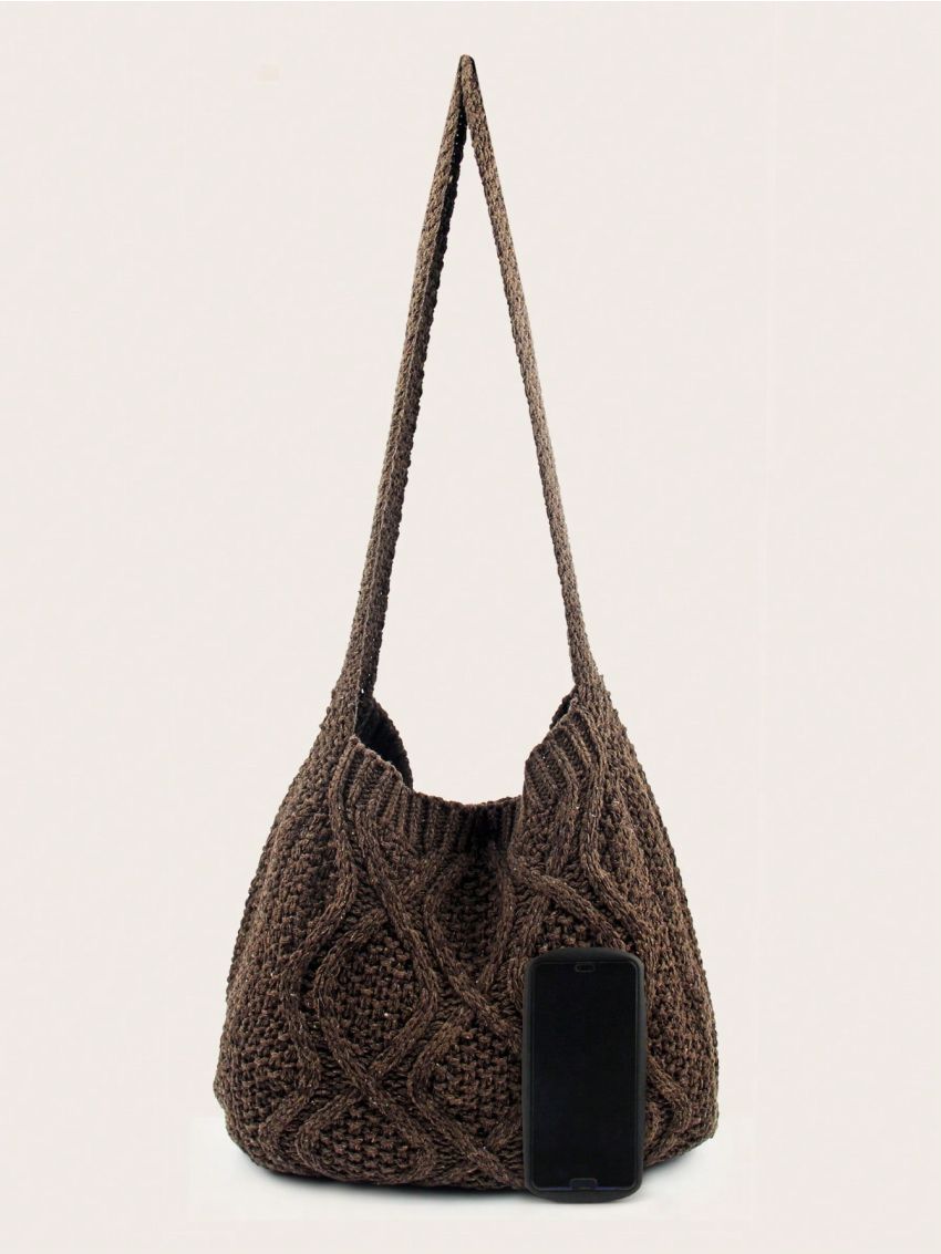 Floral Pattern Hollow Out Shoulder Bag