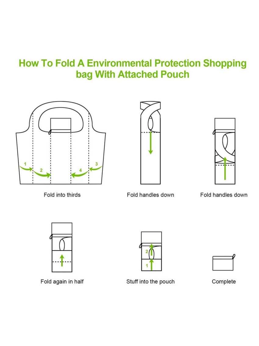 Fashion Printing Foldable Shopping Bag Tote Folding Pouch Handbag Convenient Oversized