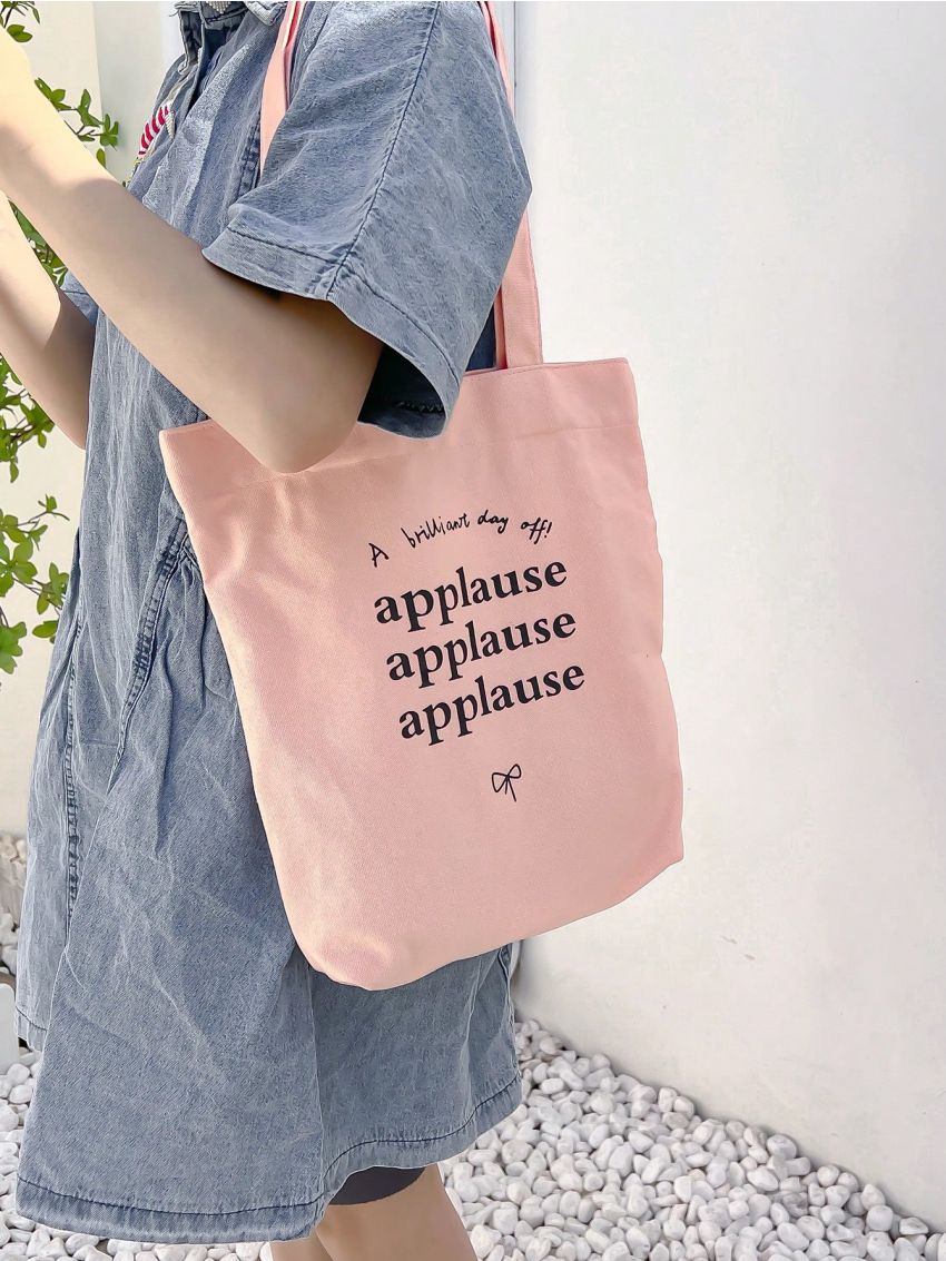 Mini No-closure Square Bag Fashionable Letter Graphic High-capacity