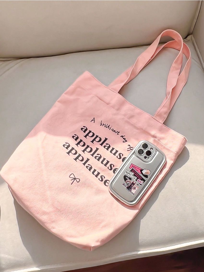 Mini No-closure Square Bag Fashionable Letter Graphic High-capacity