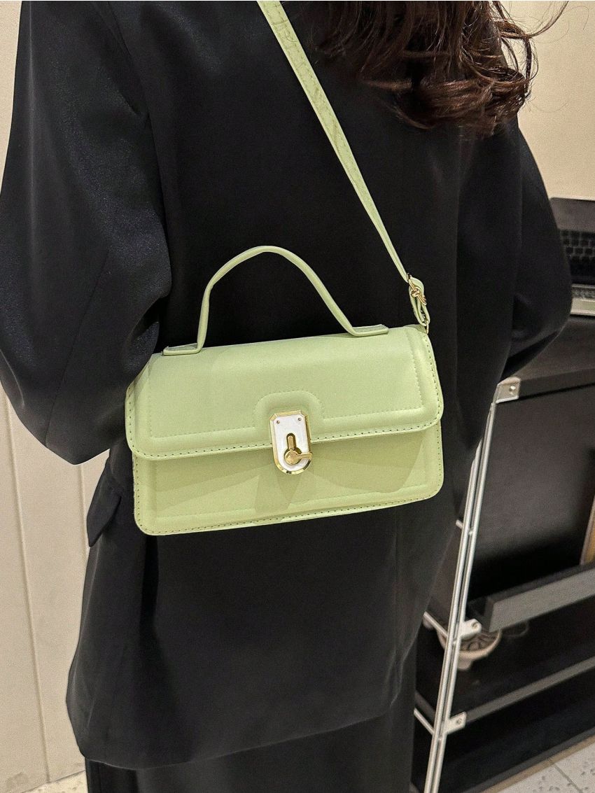 Flap Square Bag PU Green Fashionable Small
