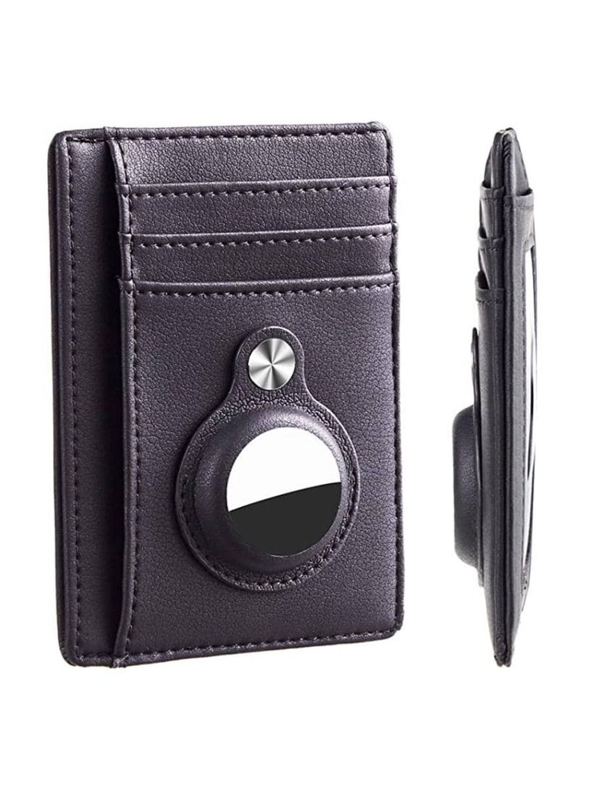 Hawanik Slim Minimalist Front Pocket Wallet with Built-in Case Holder for AirTag