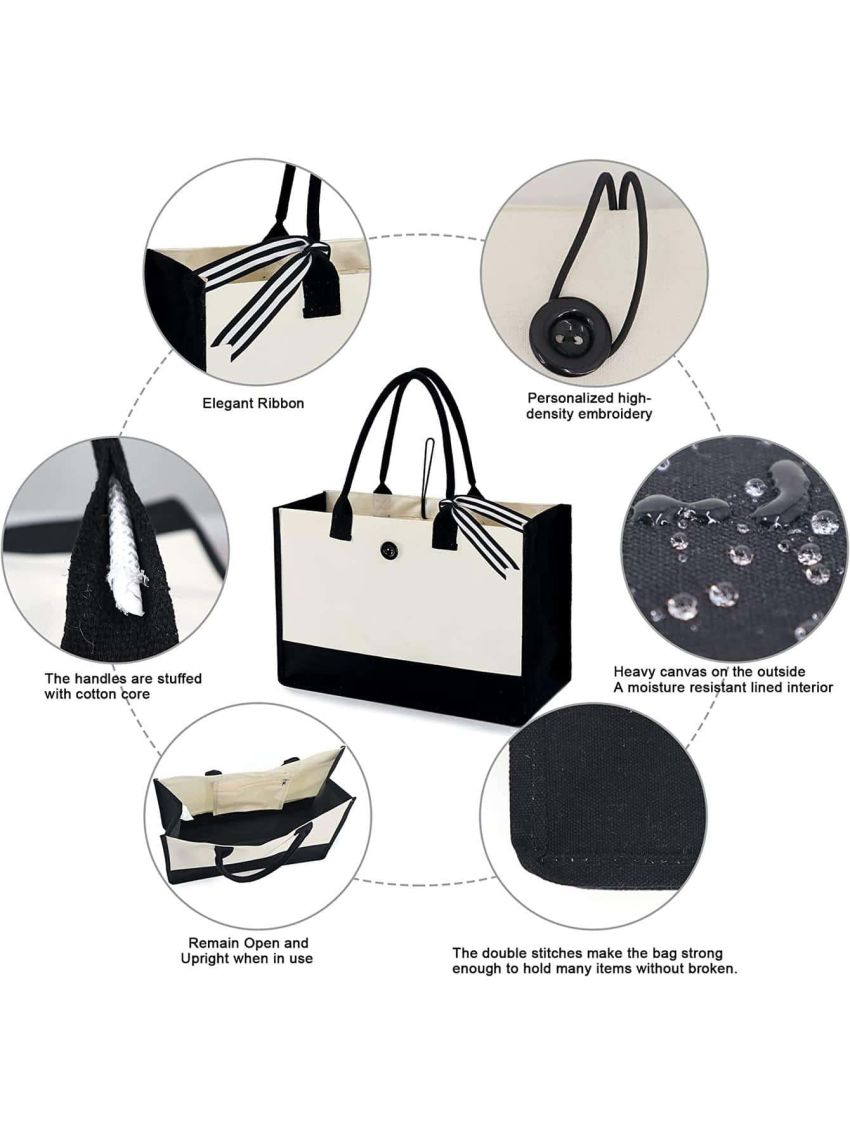 BeeGreen Canvas Tote Bags Bulk Personalized Gifts for Women 8 Packs Blank Plain Birthday gifts Beach Bags, wholesale, Wedding, a Great Gift for Best Friends, Teachers, Girls, Mom