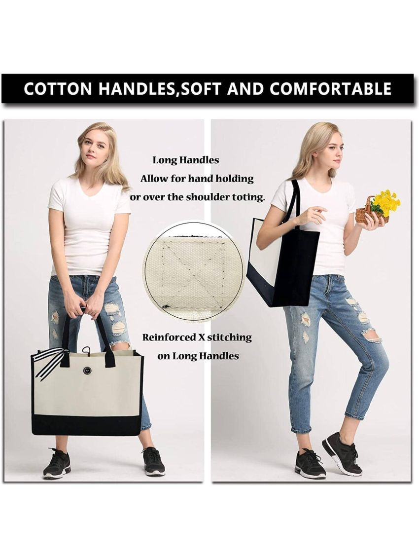 BeeGreen Canvas Tote Bags Bulk Personalized Gifts for Women 8 Packs Blank Plain Birthday gifts Beach Bags, wholesale, Wedding, a Great Gift for Best Friends, Teachers, Girls, Mom