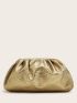 Croc Embossed Ruched Clutch Bag