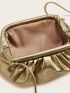 Croc Embossed Ruched Clutch Bag