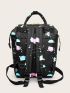 Cartoon Graphic Zipper Front Backpack