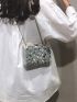 Mini Clip Top Glitter Clutch Bag