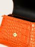 Mini Croc Embossed Satchel Bag
