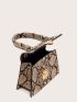 Mini Snakeskin Print Satchel Bag