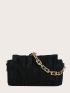 Chain Handle Ruched Bag