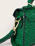 Mini Croc Embossed Satchel Bag