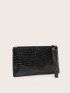 Mini Textured Clutch Bag With Wristlet