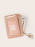 Letter Graphic Card Holder With Keychain