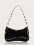 Patent Baguette Bag