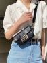 Mini Metal Decor Flap Crossbody Bag