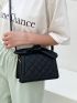 Knot Handle Quilted Satchel Bag