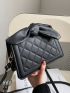 Knot Handle Quilted Satchel Bag