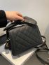 Knot Handle Quilted Satchel Bag