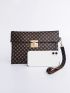 Twist Lock Graphic Print Clutch Bag