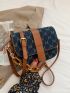 Mini Letter Graphic Flap Shoulder Bag