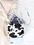Mini Cow Pattern Satchel Bag