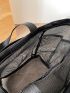 Minimalist Mesh Panel Shoulder Tote Bag