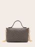 Mini Twilly Scarf Decor Ostrich Pattern Satchel Bag