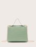 Mini Crown Decor Croc Embossed Satchel Bag