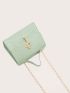 Mini Crown Decor Croc Embossed Satchel Bag